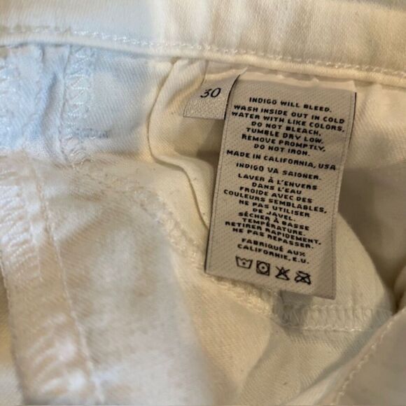 J Brand Cropped Rail Blanc White Skinny Jeans Cotton Blend Stretch Size 30 - Picture 9 of 12